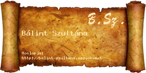Bálint Szultána névjegykártya